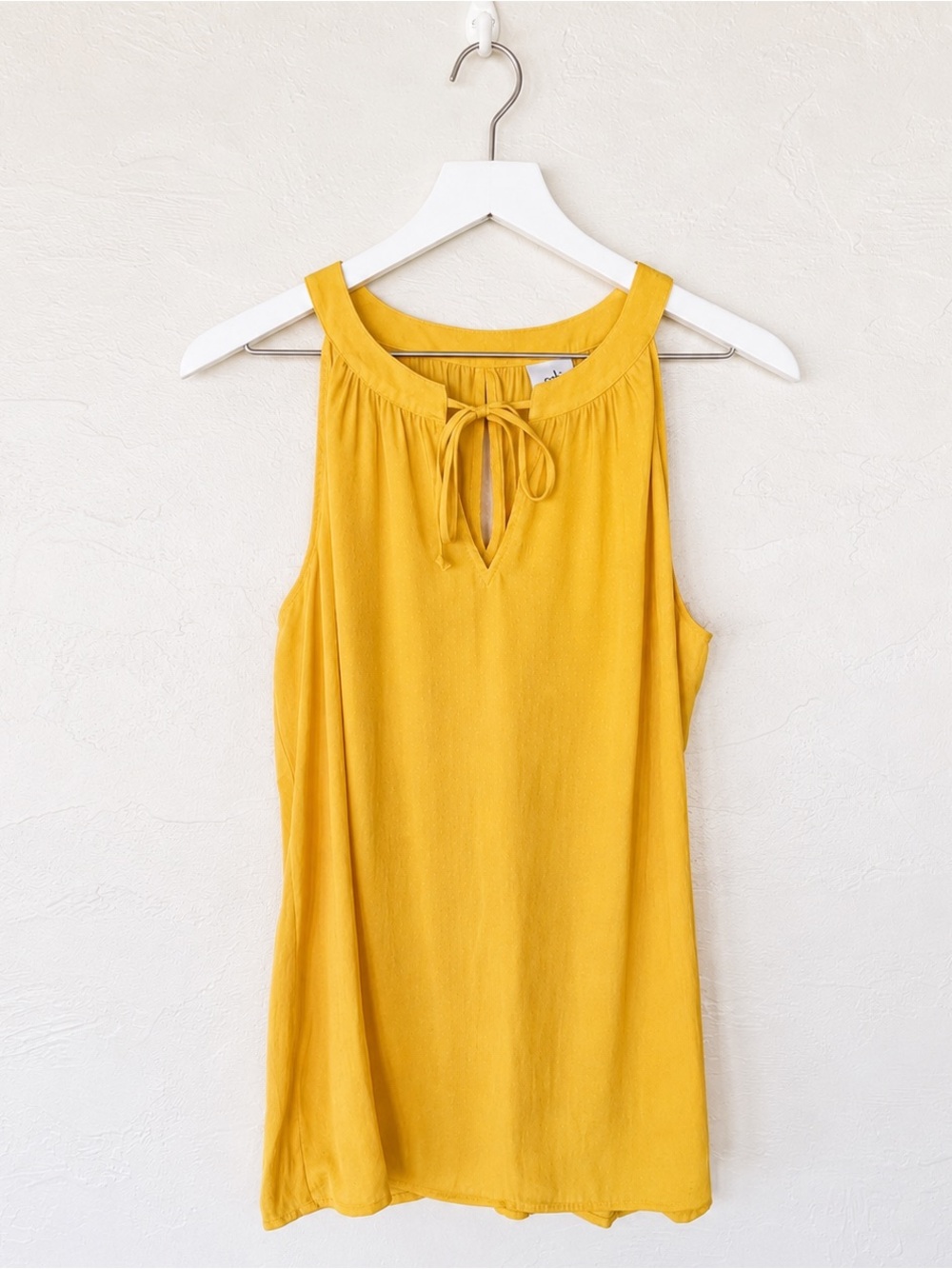 CAbi 5725 Sunshine Cami Yellow Tie Neck Keyhole Tank Top Medium